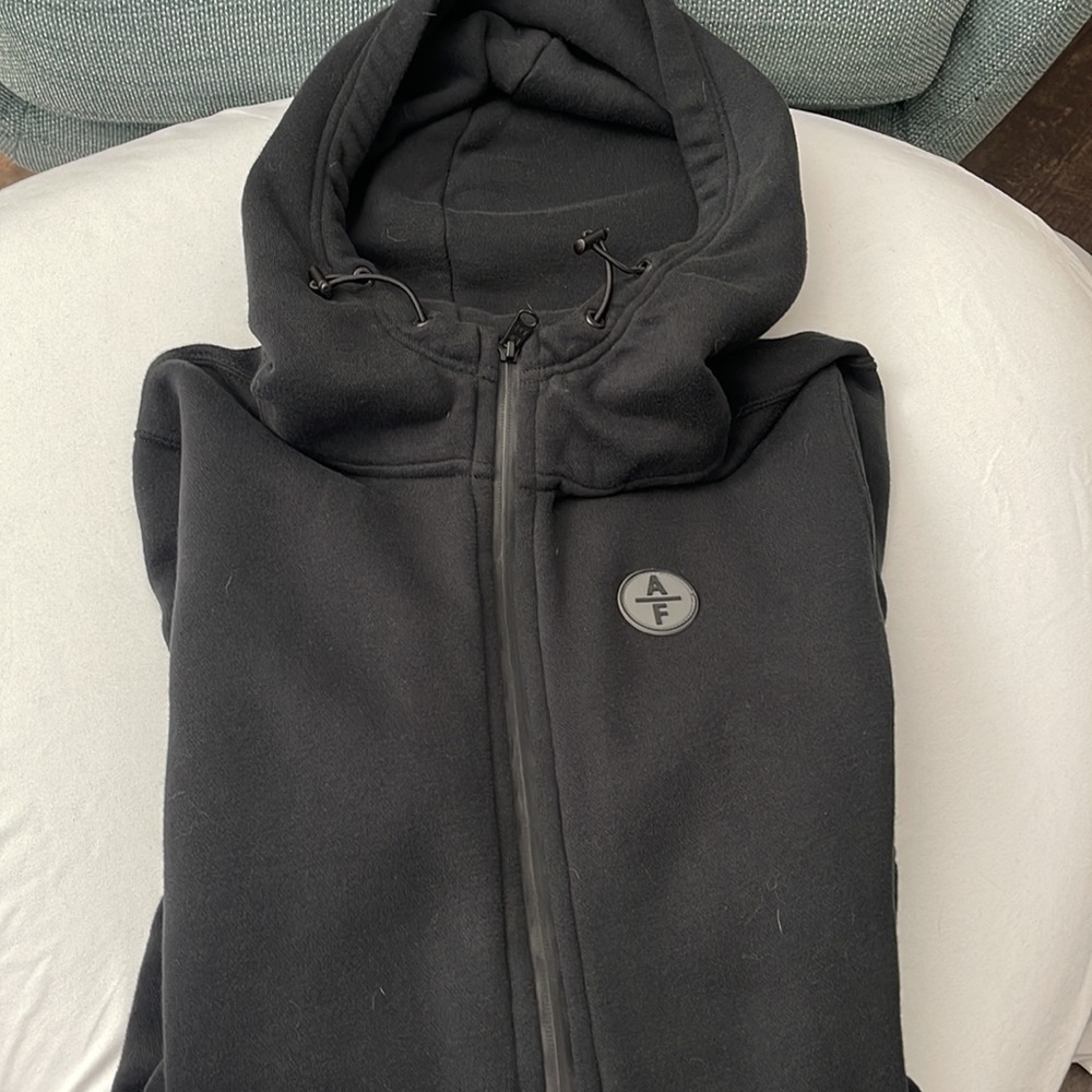 Men's Abercrombie & Fitch Fleece Zip Hoodie - Black Size Medium